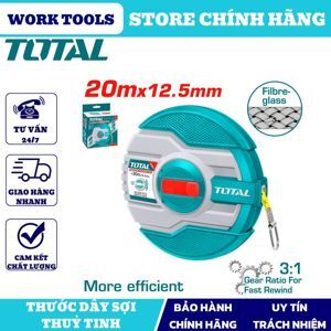 Thước dây làm bằng sợi thủy tinh Total TMTF12306 30m