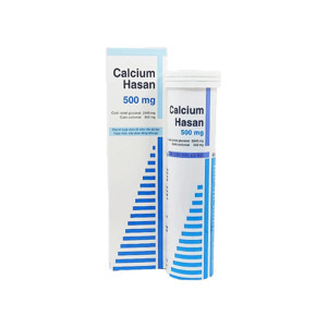 Thuốc điều trị bệnh loãng xương Calcium Hasan 500mg (Tuýp 20 viên)