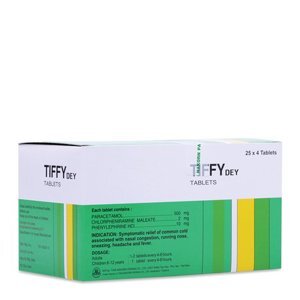 Thuốc điều trị các triệu chứng cảm cúm Tiffy Dey (25 vỉ x 4 viên)