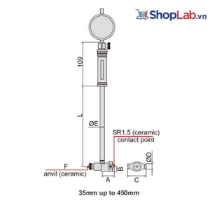 Thước đo lỗ điện tử INSIZE 2122-450A