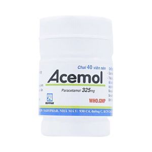 Thuốc giảm đau hạ sốt Acemol 325mg (Chai 40 Viên)