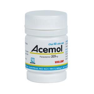 Thuốc giảm đau hạ sốt Acemol 325mg (Chai 40 Viên)