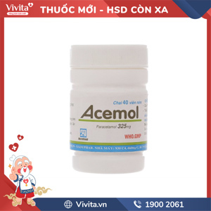 Thuốc giảm đau hạ sốt Acemol 325mg (Chai 40 Viên)