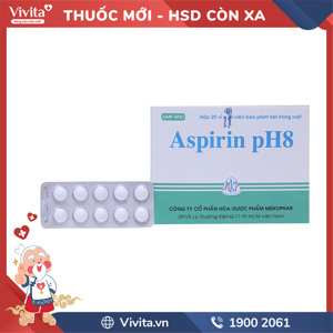 Thuốc giảm đau, kháng viêm Aspirin pH8 500mg - Hộp 200 viên
