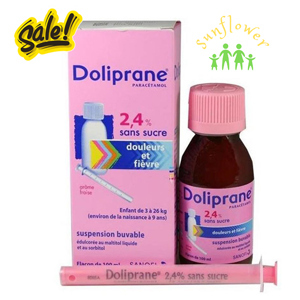 Thuốc hạ sốt Doliprane 2,4% dạng siro 100ml