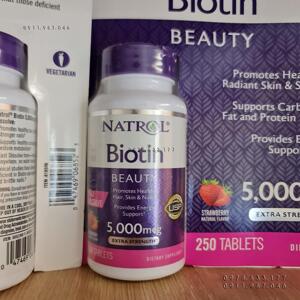 Thuốc mọc tóc Natrol Biotin 5000mcg Extra Strength 250 viên