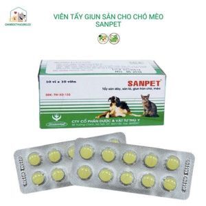 Thuốc tẩy giun cho chó mèo Hanvet Sanpet (10 viên)