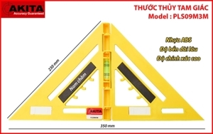 Thước thủy Ê kê Akita PLS09M3M (17mmx18mm)