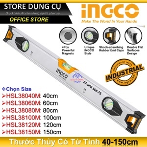 Thước thủy từ tính Ingco HSL38150M - 1500mm