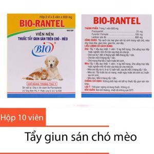 Thuốc trị giun sán trên chó mèo - Bio - Rantel (Hộp 10 viên)