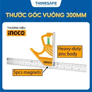 Thước vuông kết hợp cán nhựa Ingco HSR530255