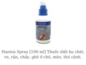 Thuốc xịt ngoài da diệt ve rận, bọ chét, ký sinh trùng cho chó mèo Hantox 100ml