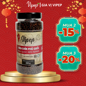 Tiêu đen hạt Vipep hũ 250g