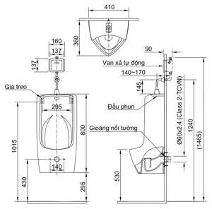 Tiểu nam treo tường Inax AU-411V