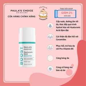 Tinh chất cấp nước làm căng bóng da Paula's Choice Hyaluronic Acid Booster 15ml