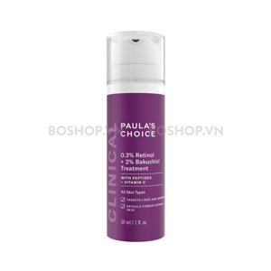 Tinh chất chống lão hóa từ Retinol và Bakuchiol  Paula's Choice Clinical 0.3% Retinol + 2% Bakuchiol 30ml