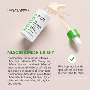 Tinh chất se khít lỗ chân lông và làm sáng da Paula’s Choice 10% Niacinamide Booster - 20ml