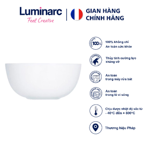 Tô thủy tinh Luminarc Diwali White D7410 - 21cm