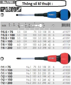 Tô vít dẹp Anex No.7700(-)5.5x75