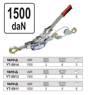 Tời cáp lắc tay Yato YT-5913