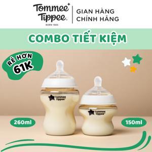 Bộ 2 bình sữa nhựa Tommee Tippee 150ml & 260ml