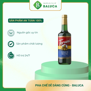 Torani sirô bạc hà xanh menthe – chai 750ml