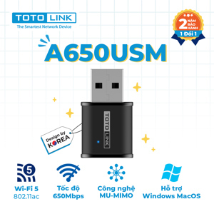 Totolink A650USM - USB Wifi mini băng tần kép AC650