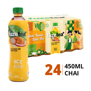 Trà chanh dây và hạt chia Fuze Tea+ - Thùng 24 chai 450ml