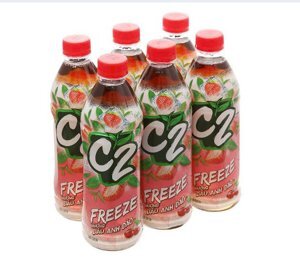 Trà đen C2 hương dâu anh đào Lốc 6 chai 455ml