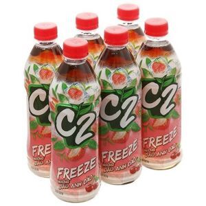 Trà đen C2 hương dâu anh đào Lốc 6 chai 455ml