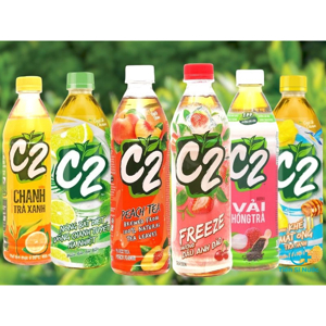 Trà đen C2 hương dâu anh đào Thùng 24 chai 455ml