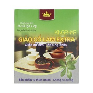 Trà giảo cổ lam Extra Kingphar giúp hạ mỡ máu hộp 25 gói