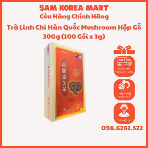 Trà linh chi Hàn Quốc hộp gỗ 100 gói