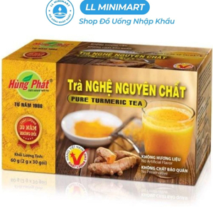 Trà nghệ nguyên chất Hùng Phát 30 gói x 2g