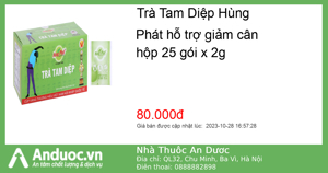 Trà tam diệp thế hệ 1 hùng phát hộp 25 gói x 2g