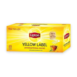 Trà túi lọc nhãn vàng Lipton hộp 50g