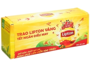 Trà túi lọc nhãn vàng Lipton hộp 50g