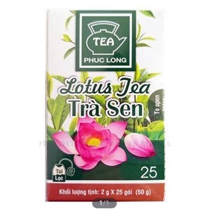 Trà xanh hoa sen túi lọc phúc long hộp 50g