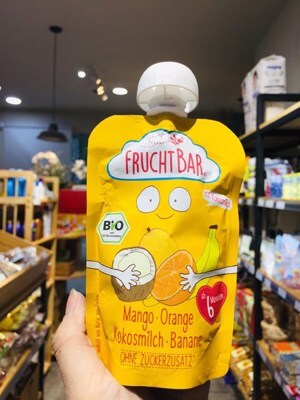 Trái cây nghiền hữu cơ FruchtBar Đức 6m (100g)