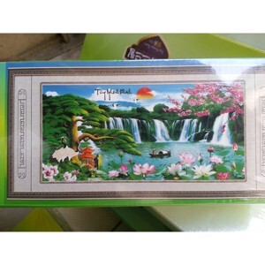 Tranh đính đá H788 - Tùng nghênh khách (Lưu thủy sinh tài) - Thiên nhiên kỳ vĩ