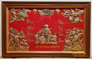 Tranh đồng mừng thọ cụ Bà M05