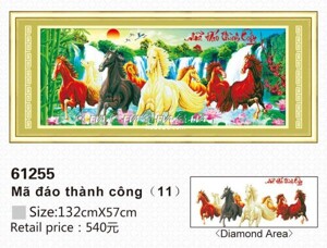 Tranh gắn đá hạt tròn mã đáo thành công EVA-61255