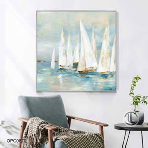 Tranh sơn dầu vẽ tay Thuyền buồm