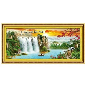 Tranh thêu chữ thập 222989 - Non nước hữu tình