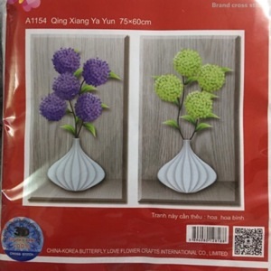 Tranh thêu chữ thập A1154 - Bình hoa ghép