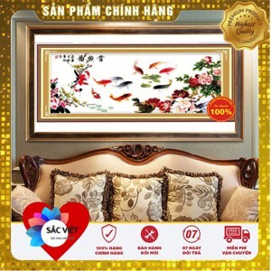 Tranh thêu chữ thập cá chép - DLH-YA428