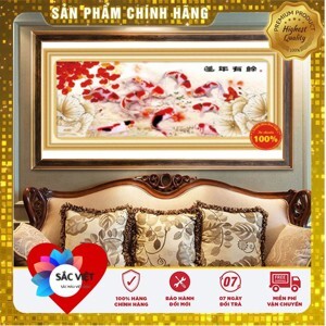 Tranh thêu chữ thập cá chép DLH-YA477