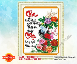 Tranh thêu chữ thập cha mẹ - DLH-222774