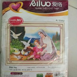 Tranh thêu chữ thập Đức mẹ 53452