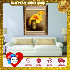 Tranh thêu chữ thập hoa sen DLH-YA891